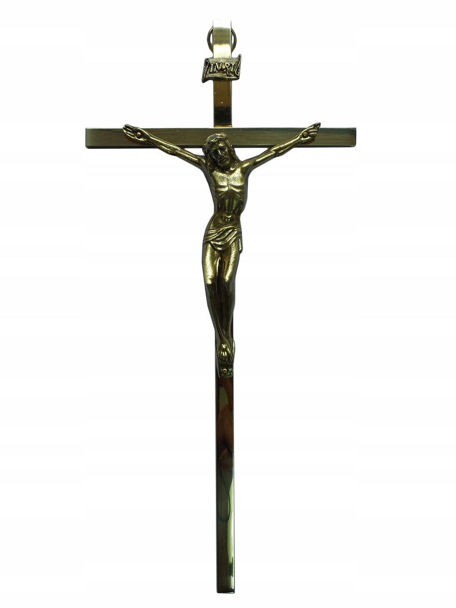 Tradičný mosadzný kríž h26cm - 55768