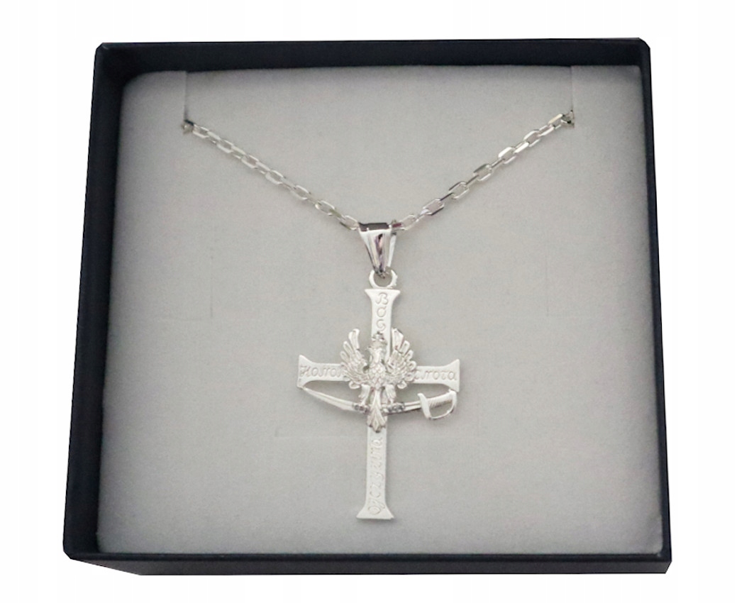 Cross God Honor Striebro vlasť+reťazec 925