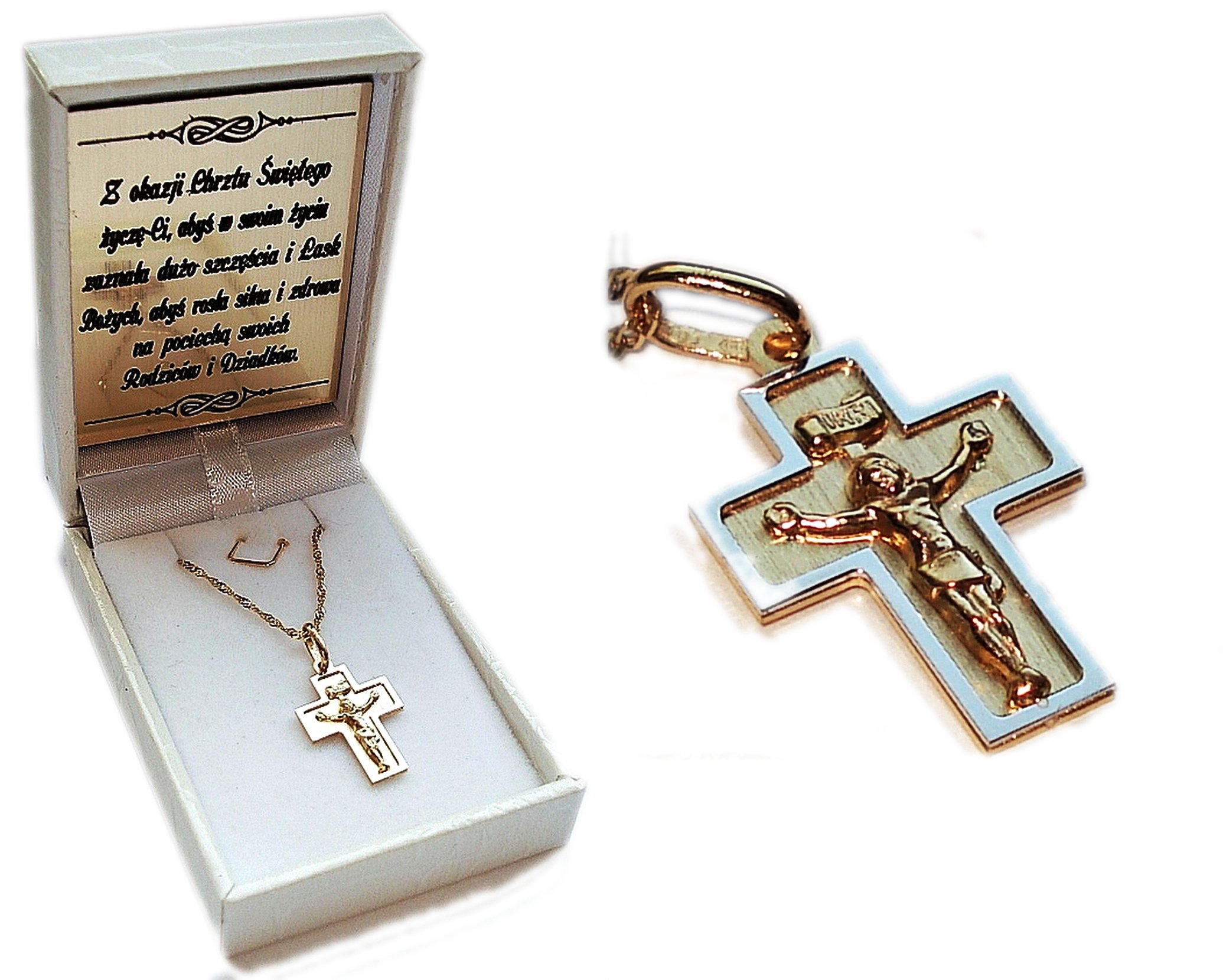 Retiazkový kríž 50 Communion Baptism gift GOLD