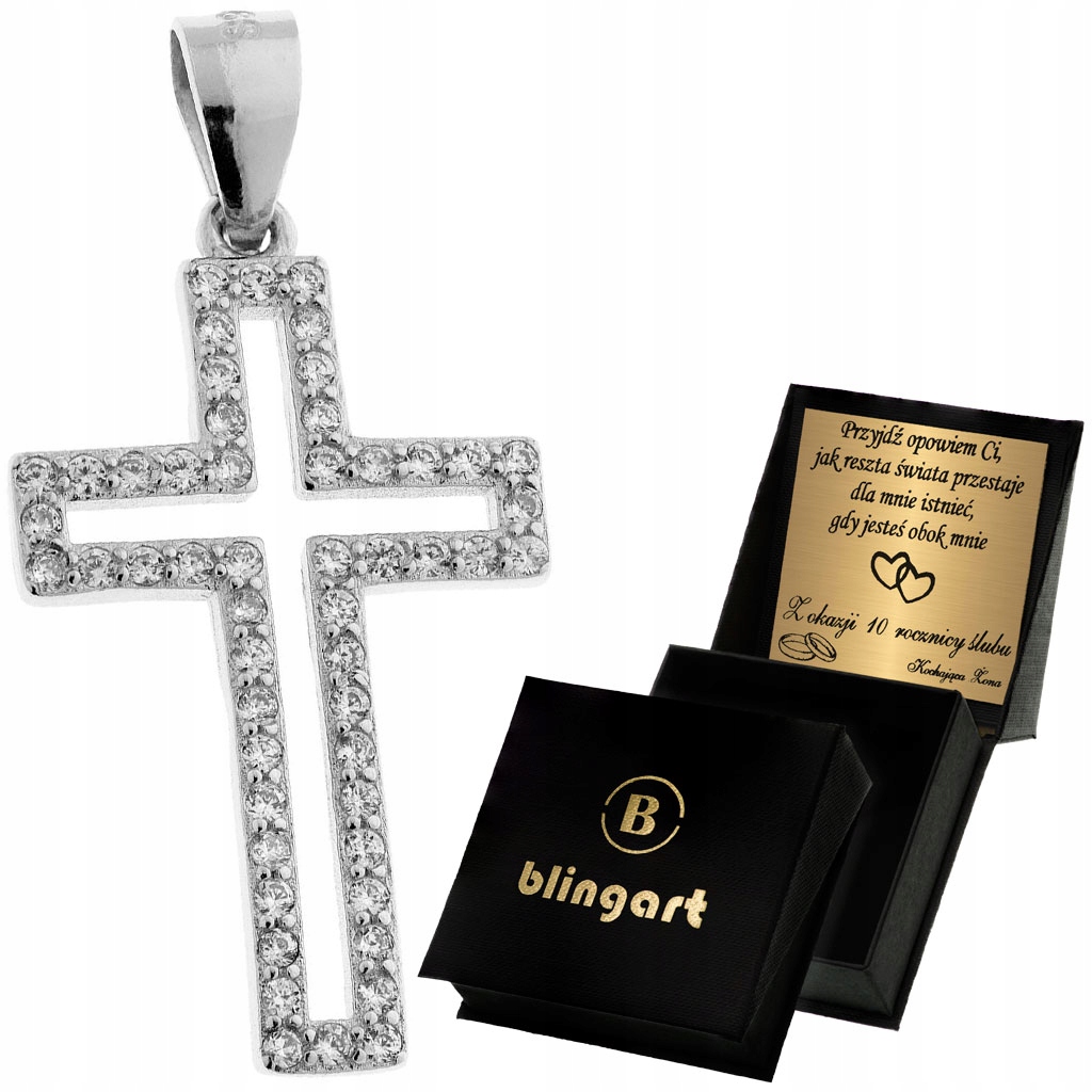 Pánsky strieborný kríž s zirkónmi Silver 925