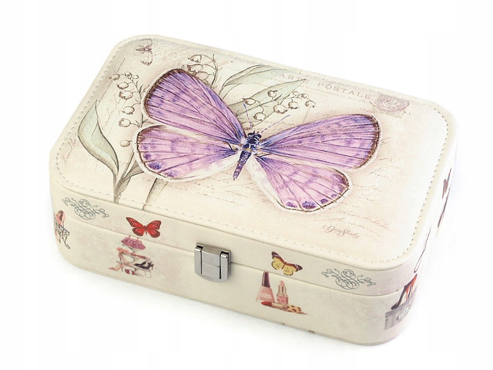Šperkovnica 7x14x22 cm, motýľ 2 ks