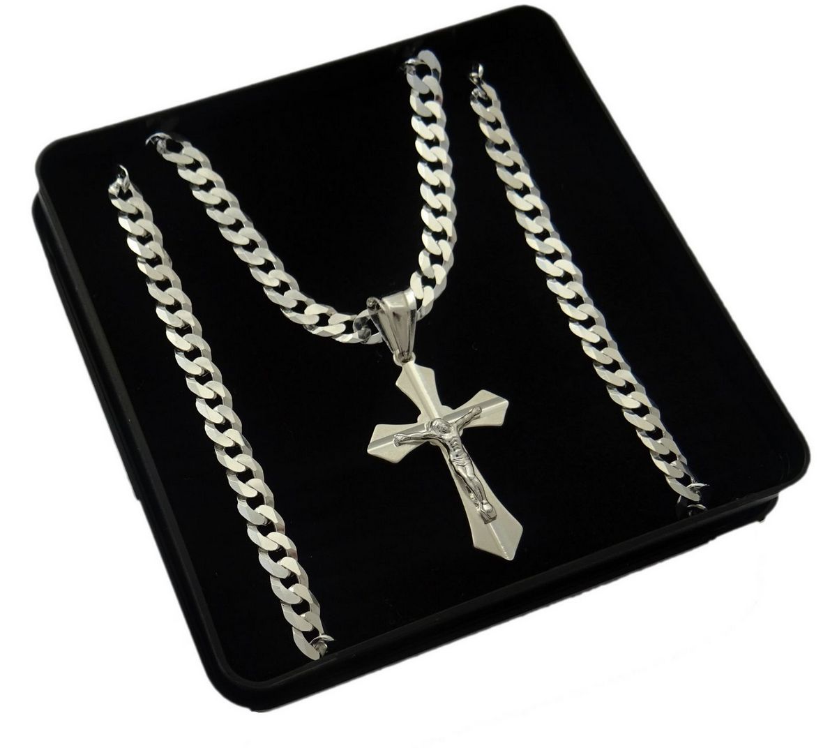 Strieborný reťazec 50 cm + kríž (9 návrhov) -50% 100