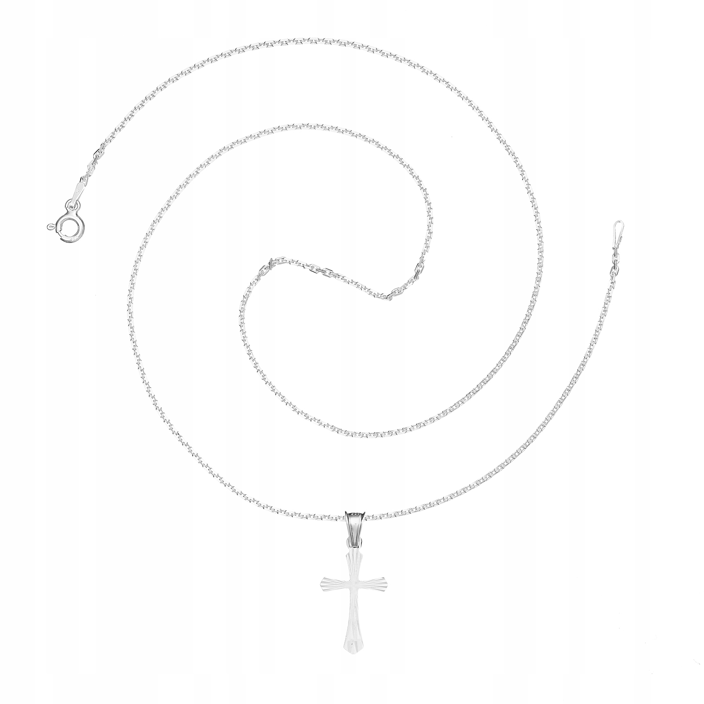 Strieborný reťazec Ankier 1,2 mm 50 cm +kríž 143
