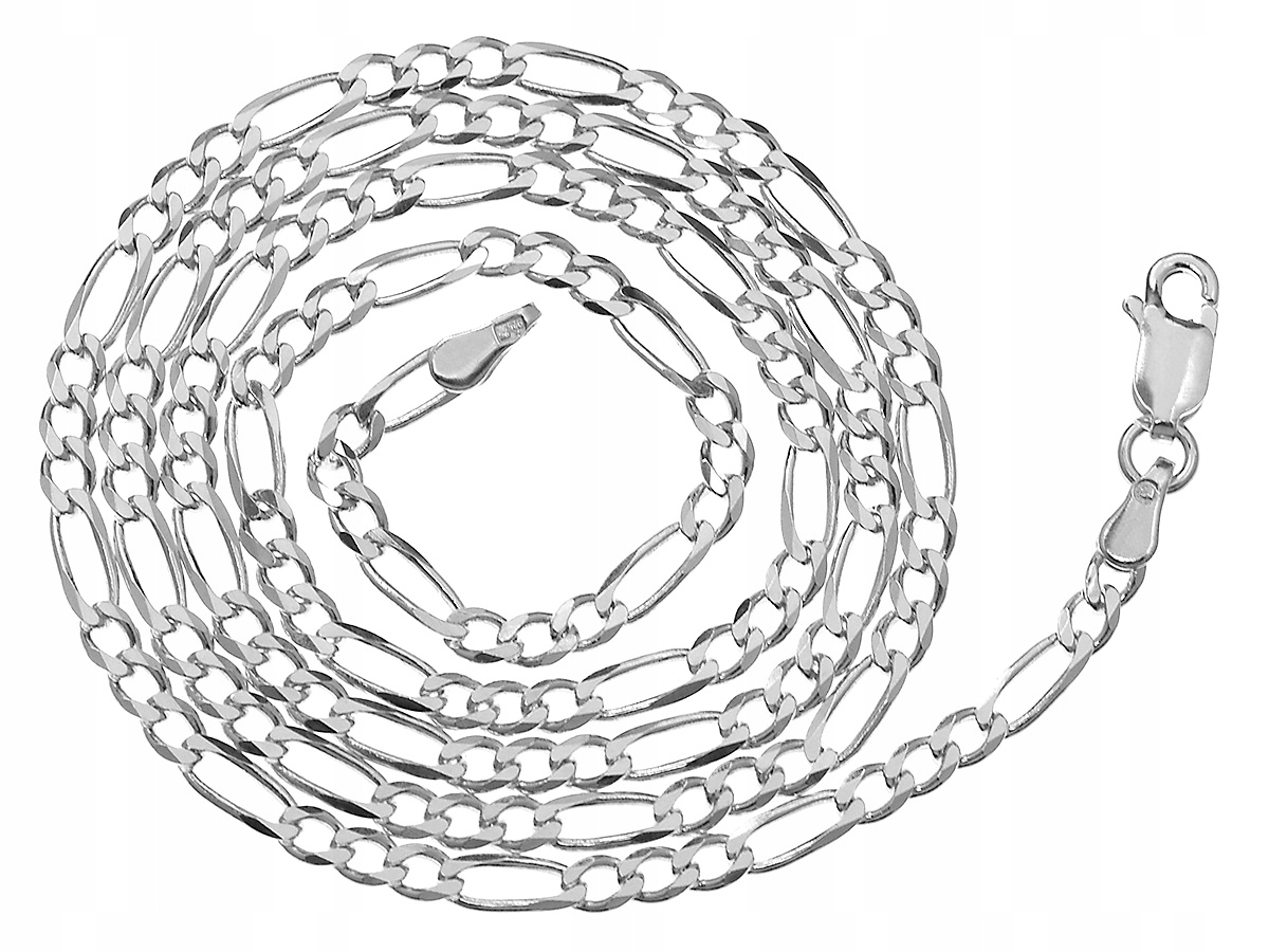 Strieborný reťazec figaro 50 cm striebro 925 pevná látka