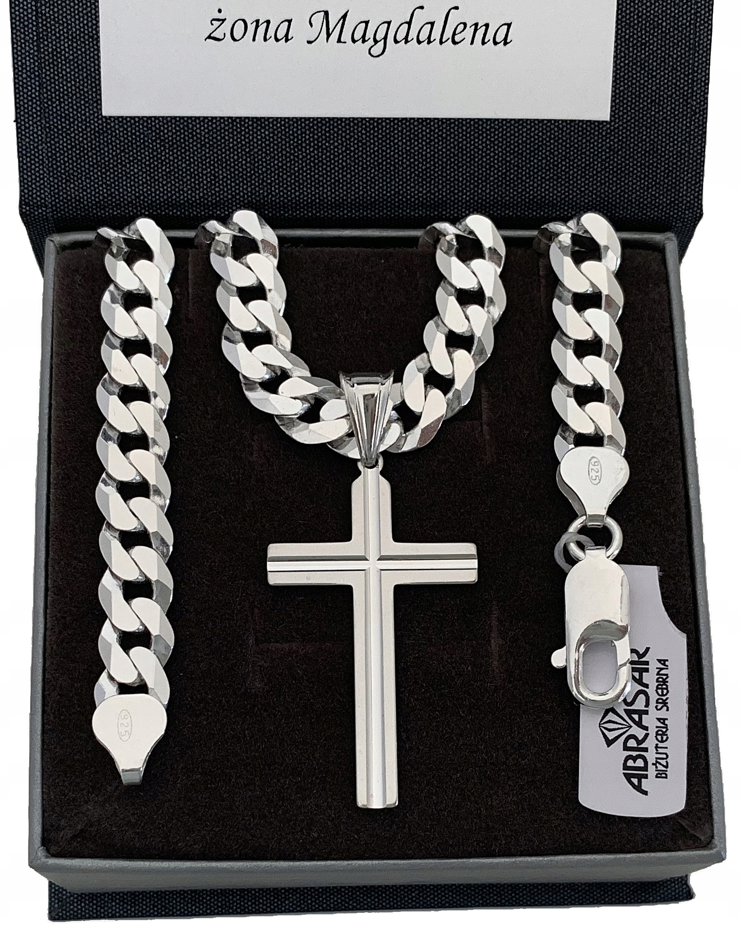 Strieborný reťazec pánsky stimulátor 7 mm 50 cm + kríž