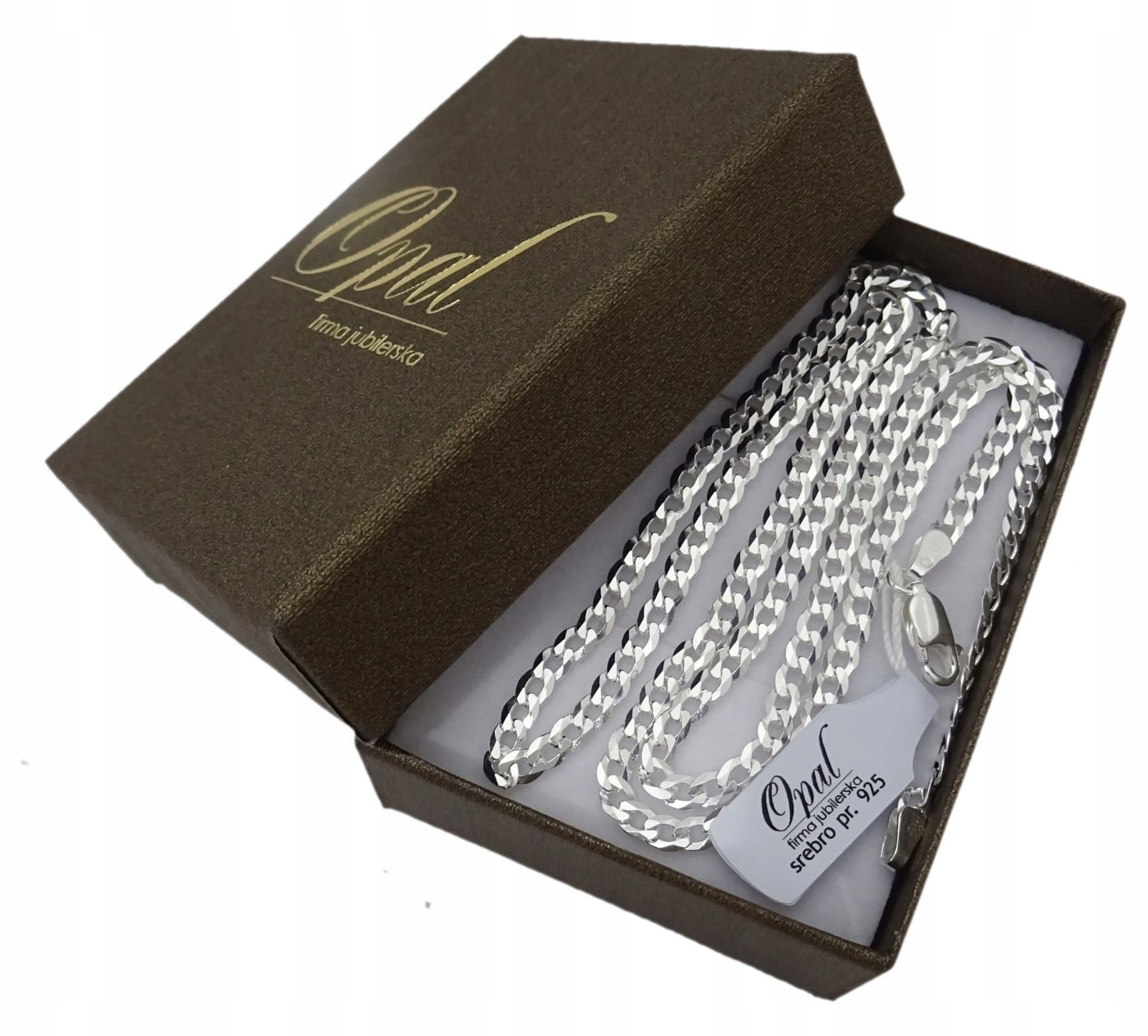 Strieborný reťazec 65 cm elegantný lesklý lesklý