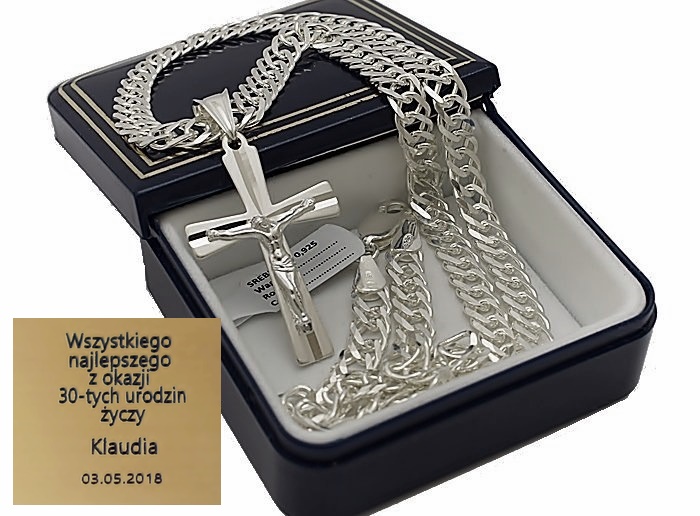 Rombo Silver Retian plus kríž + gravírovanie -50%