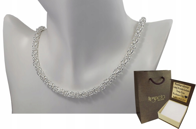 Strieborná reťazec Royal Weave /- 50 % gravírovanie