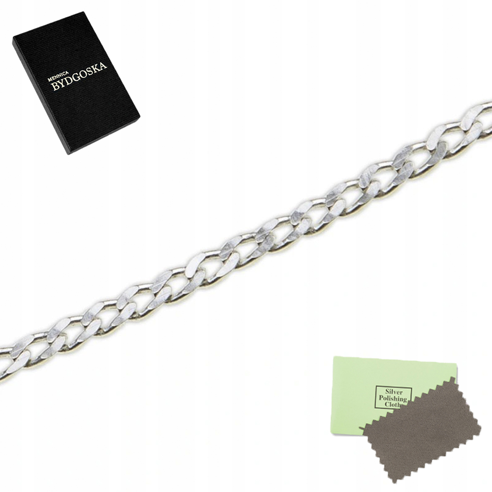 Strieborný reťazec PR925 Transemka 50 cm mužov mužov