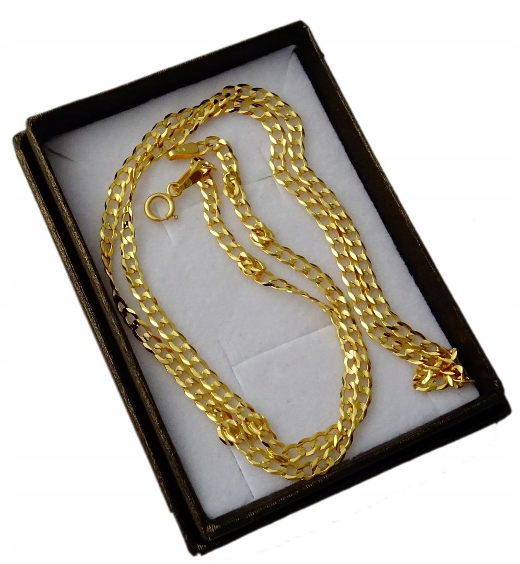 Reťaz zlatých mužských vankúšikov 45 cm. Pr.585
