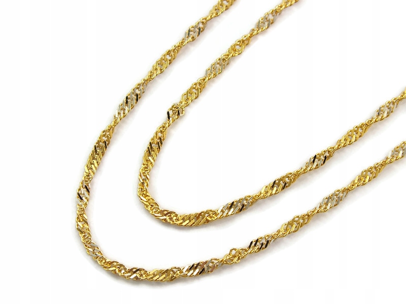 Singapur Gold Chain Rodiumly 45 cm PR 585 (Gł)