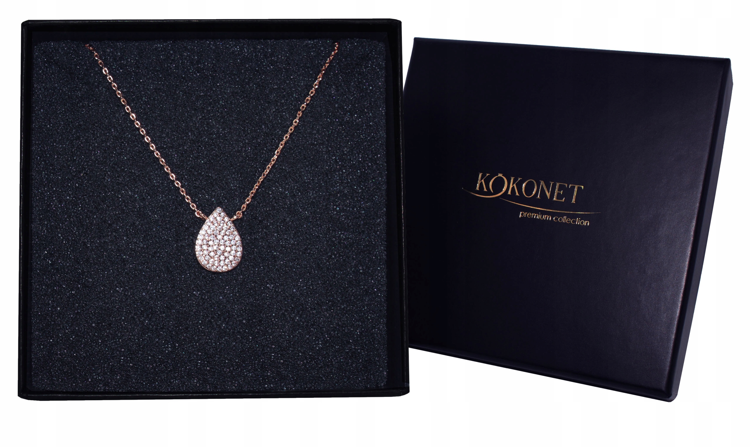 Ružová retiazka Rose Gold slzy závesné glam boho svadba