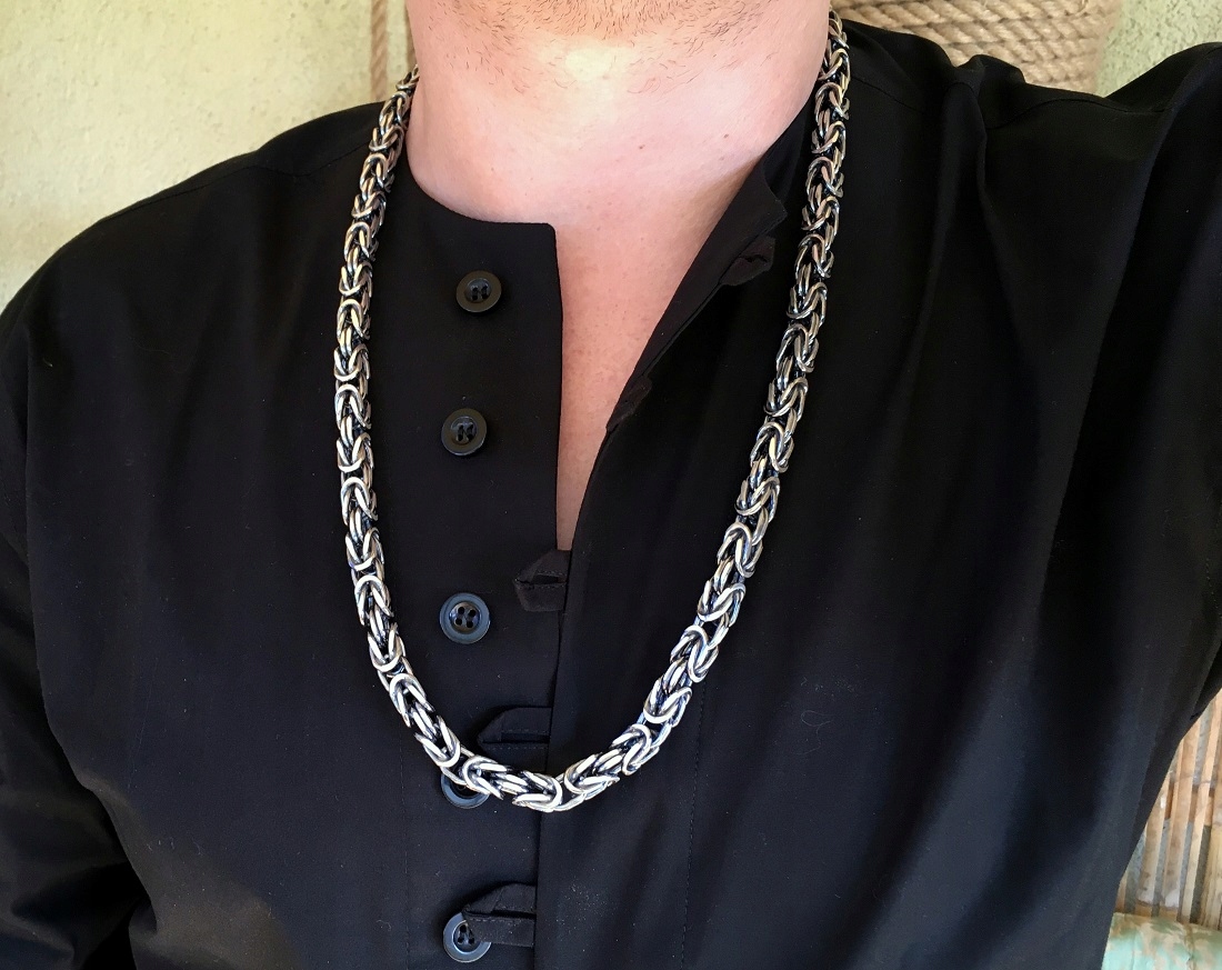 Byzantský reťazový rez 8,5 mm strieborný 925 jedinečný