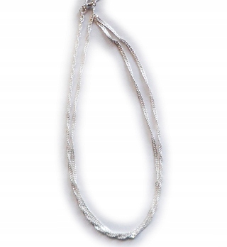 Strieborný reťazec 55 cm skrútený ... - 25073