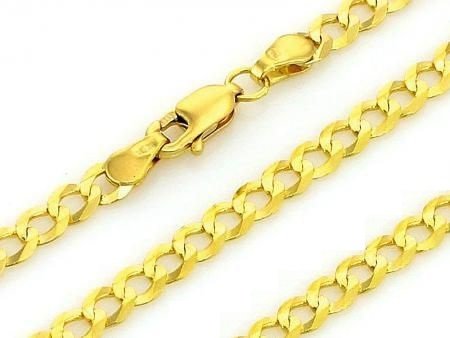 Reťazec 60 cm Pastele plné 4 mm zlato 585