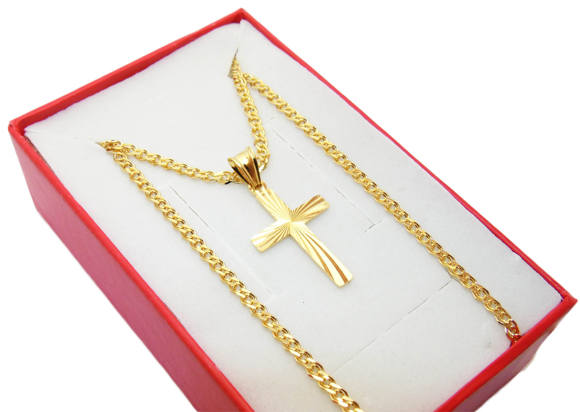 Strieborný reťazec 45 cm zlata s krížom