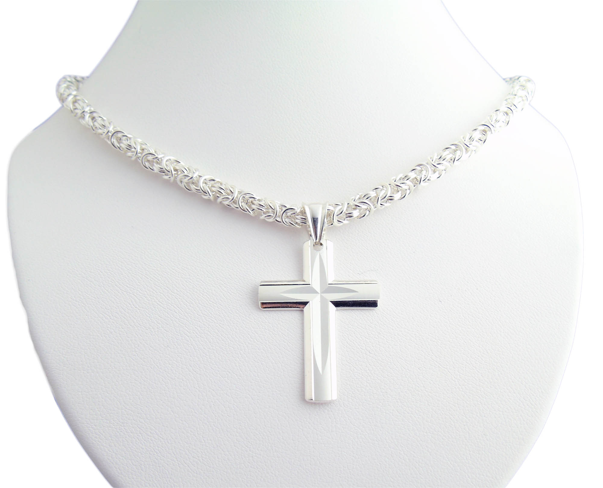 Silver Royal Chain 65 cm + mužský kríž