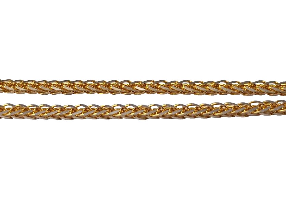 Ženská reťaz žltá kocka biele zlato 14k
