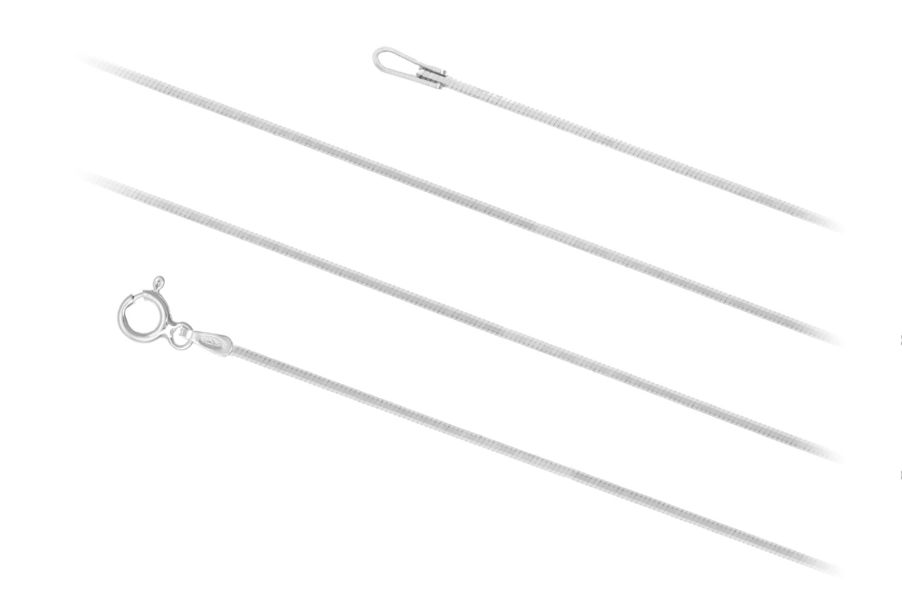 Sectagonálny kábel 0,85 mm 80 cm Striebro 925