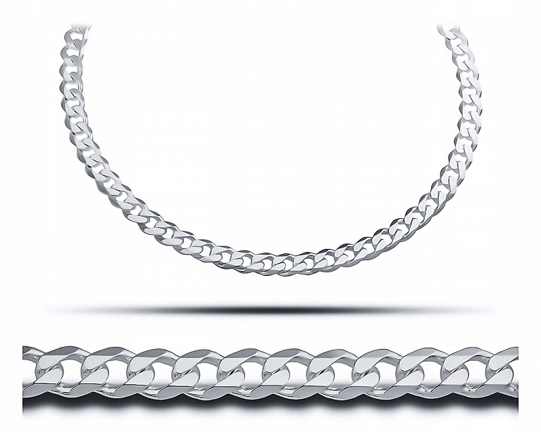 Pánske reťazové strieborné lietadlo Rhodium