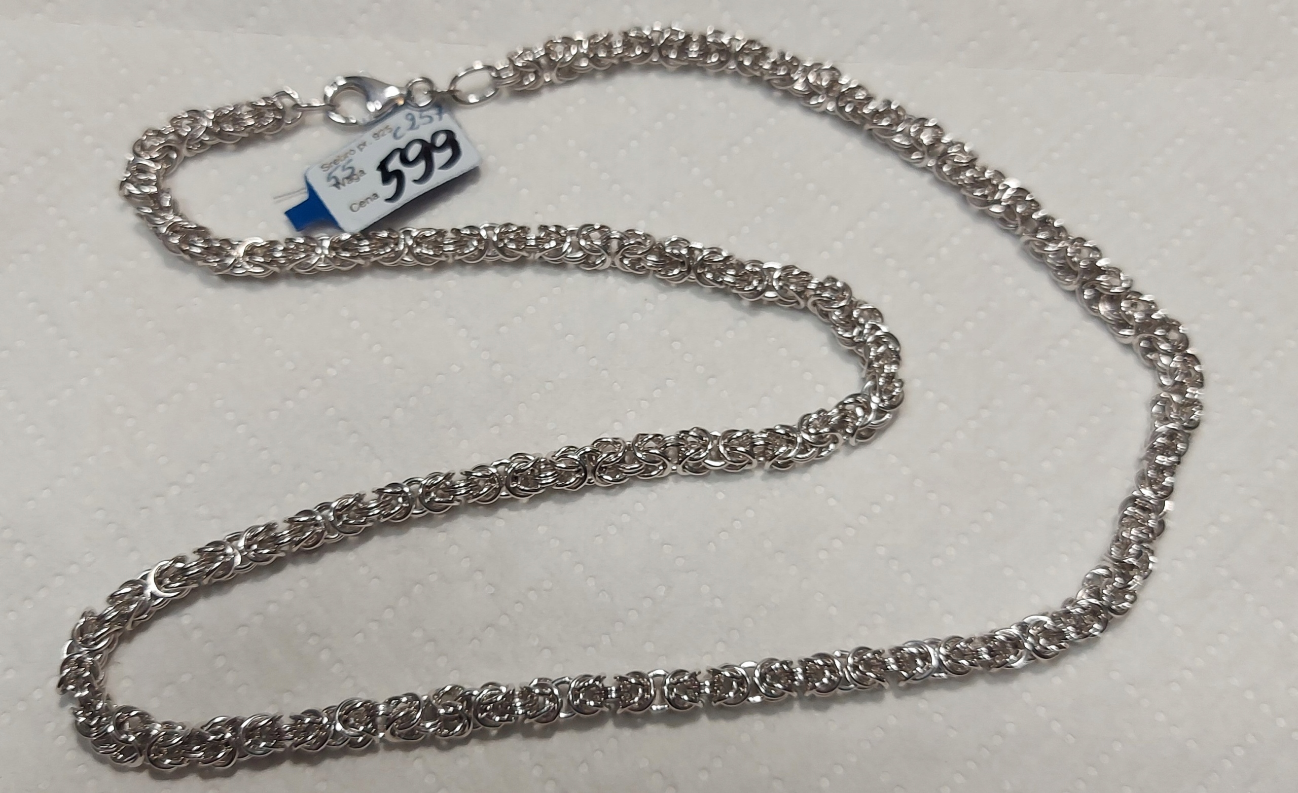 Reťaz, strieborný náhrdelník 925 Royal Weave