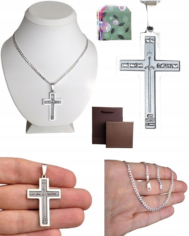 Strieborný reťazec + vlastenecký kríž cti