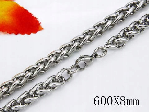 Strieborná reťaz chirurgická oceľ 8 mm ucho 60 cm
