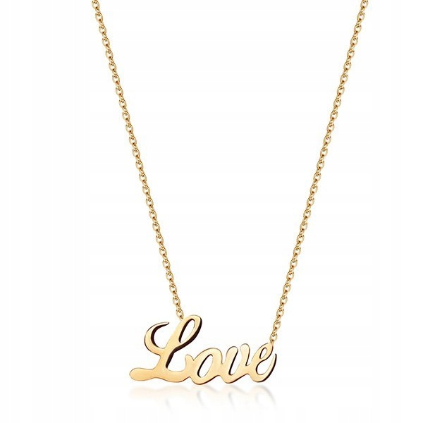 Náhrdelník s nápisom Love 42 45 Gold 333 Love