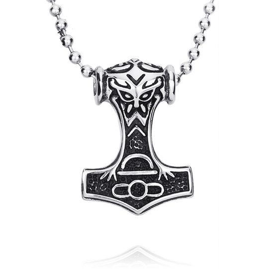 Thor's Small Hammer + Chain Stal 316L Kvalita