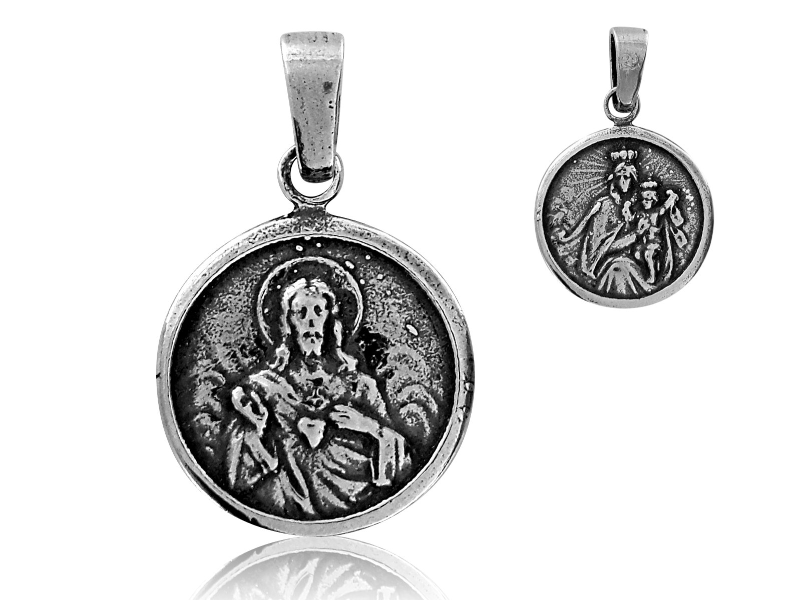 Scapular Medal s Mary Jesus Silver 925