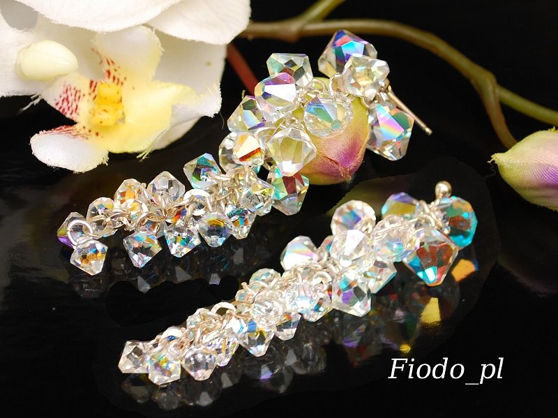 MEGA HROZNOVÉ NÁUŠNICE CRYSTAL AB SWAROVSKI