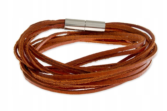 Pánsky kožený magnetický náramok bronz AR1525