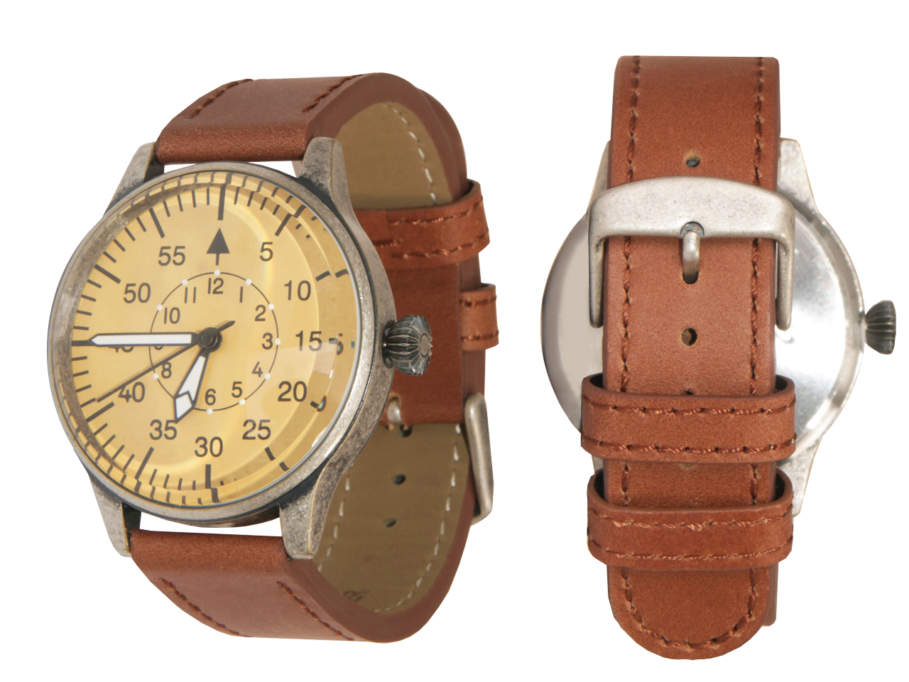 Pánské hodinky - MIL-TEC LUftwaffe Air Watch Leather Belt