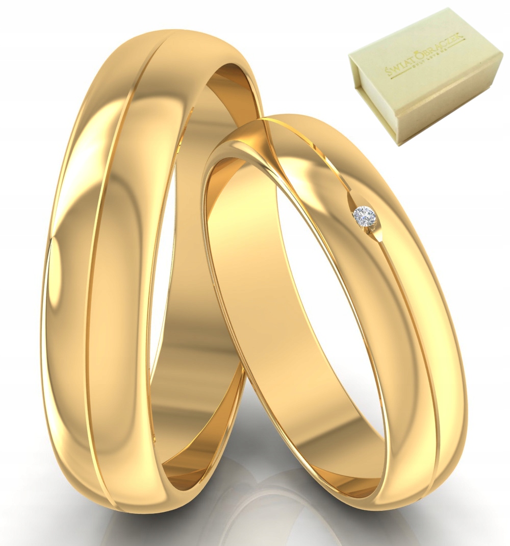 Minimalistické polkruhové snubné prstene Gold pr. 585