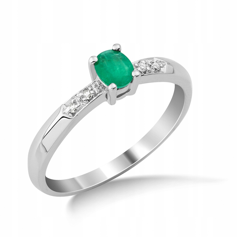 Prsteň MIORE 17,1 mm ZLATÉ DIAMANTY EMERALD