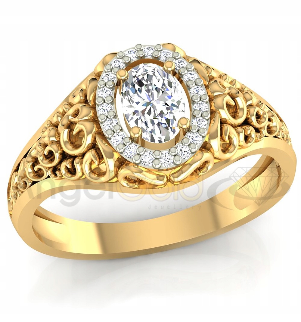 MYSTERY OVAL RING GOLD 585 ORNAMENT