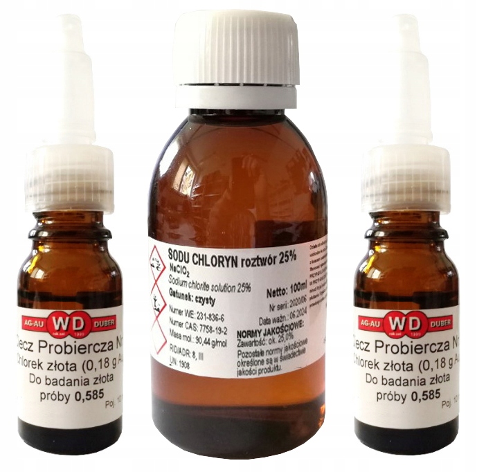 MMS PURE chlorečnan sodný + 2x ZLATÝ CHLORID 0,18 g Au
