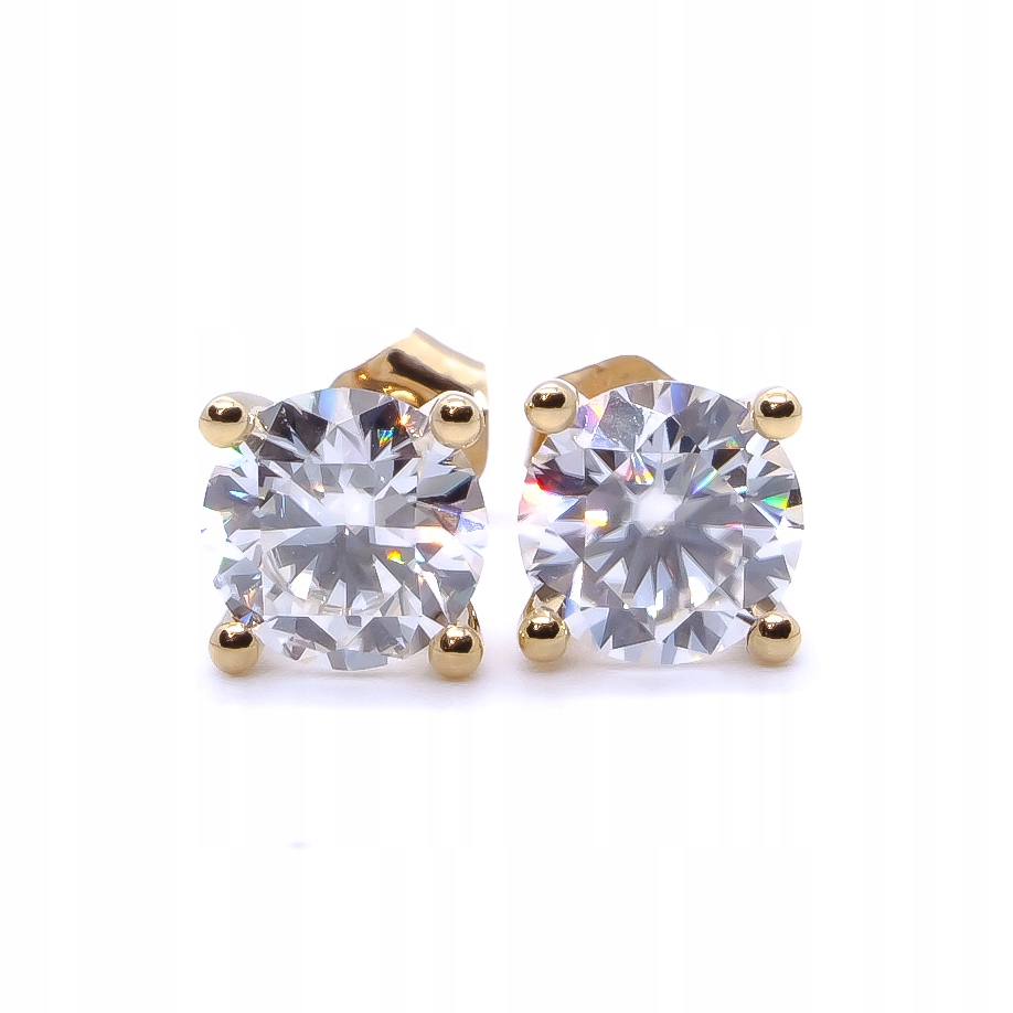 Náušnice Moissanitpl - veľký 2x1,0ct Moissanit