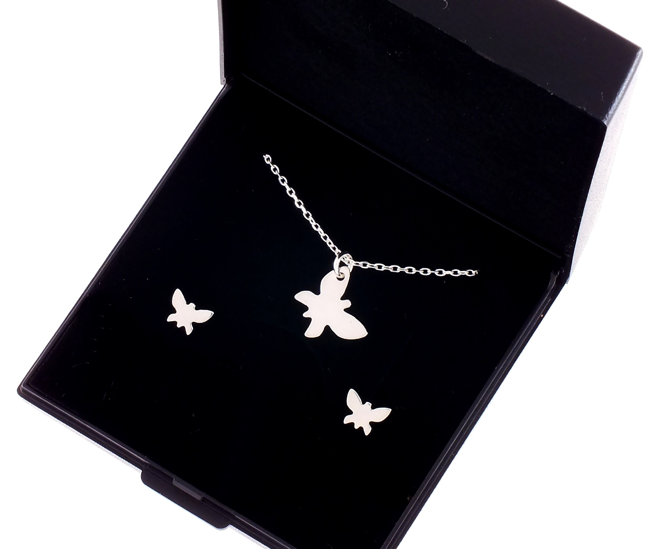 SILVER BUTTERFLY SADA 2v1 MOTÝLIKY SILVER 925