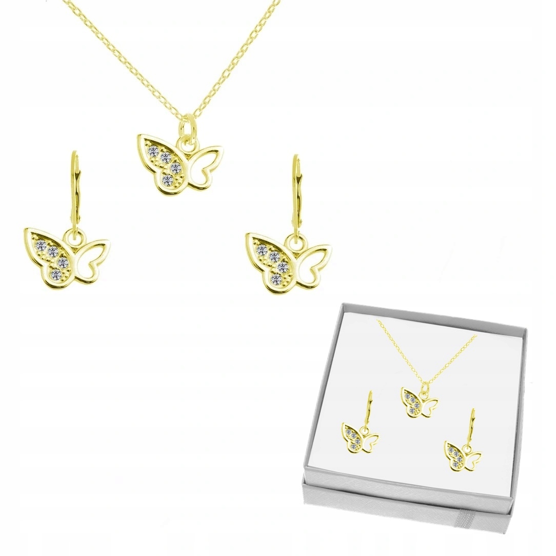 SADA MOTÝĽOV KR SWAROVSKI SILVER 925 ZLATÁ