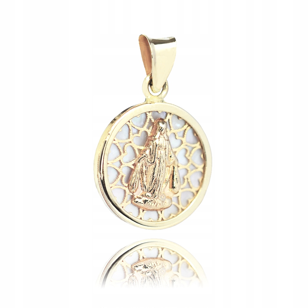 Medaila Pearl Mass+Gold Mary of the Heart