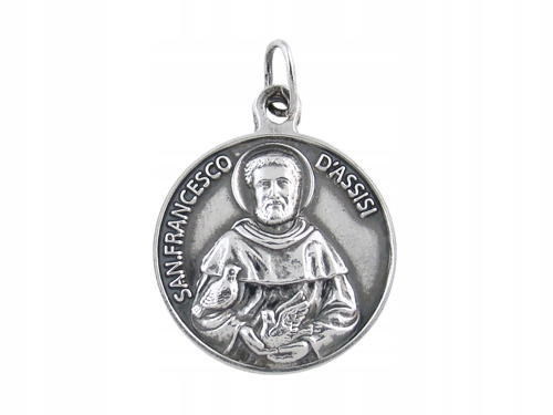 Svätá medaila sv. Francis z Assisi Silver Oxid