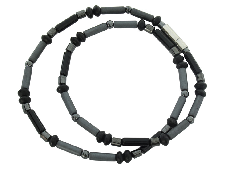 Pánsky náhrdelník WZ 6 kameňov hematit onyx