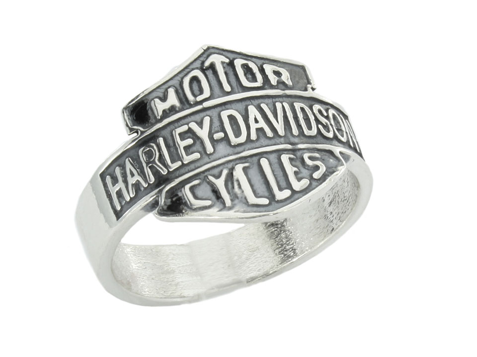 Pánsky strieborný podpis v štýle Harley Cycles