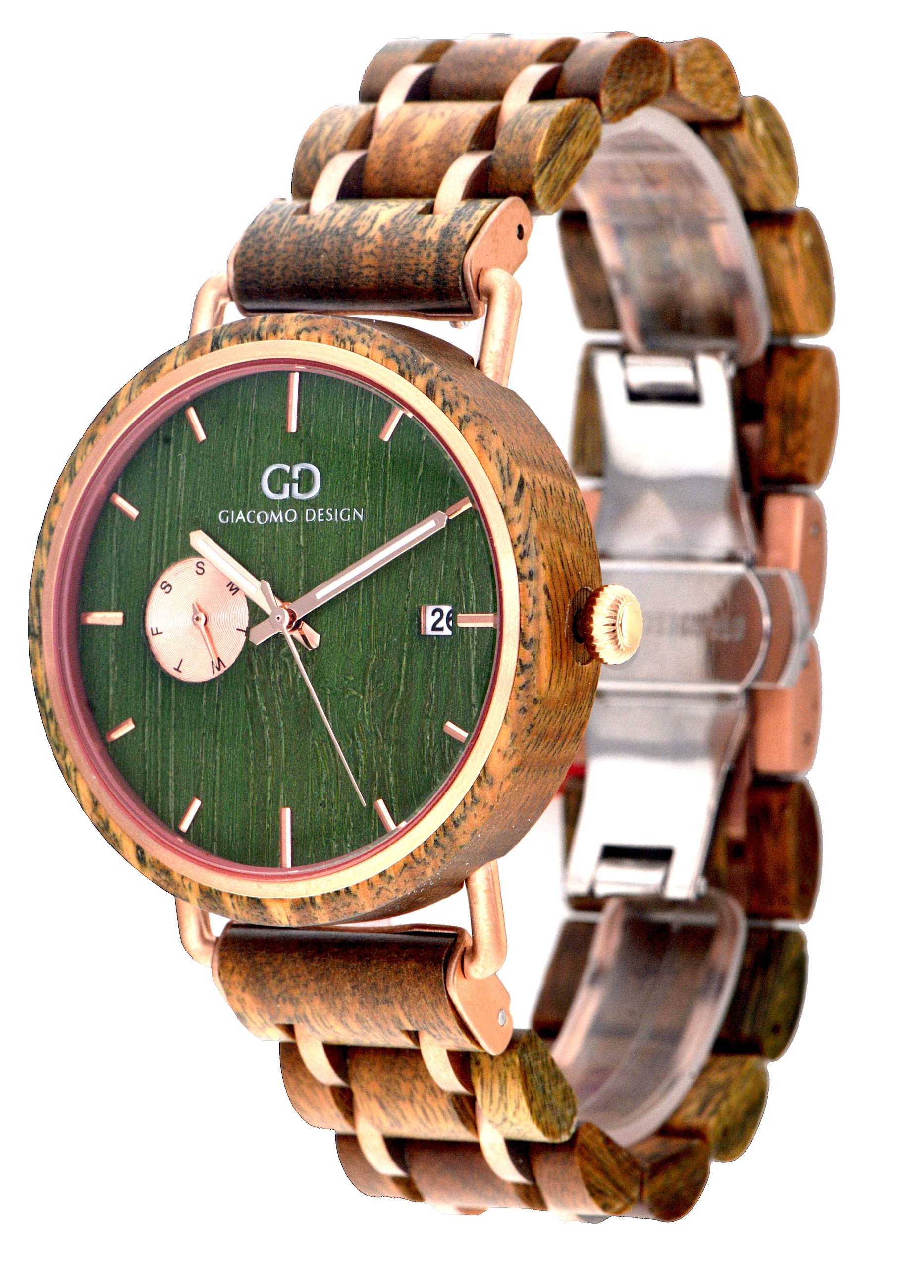 Pánské hodinky - Pánske drevené hodinky Giacomo Design Gd482 Stal