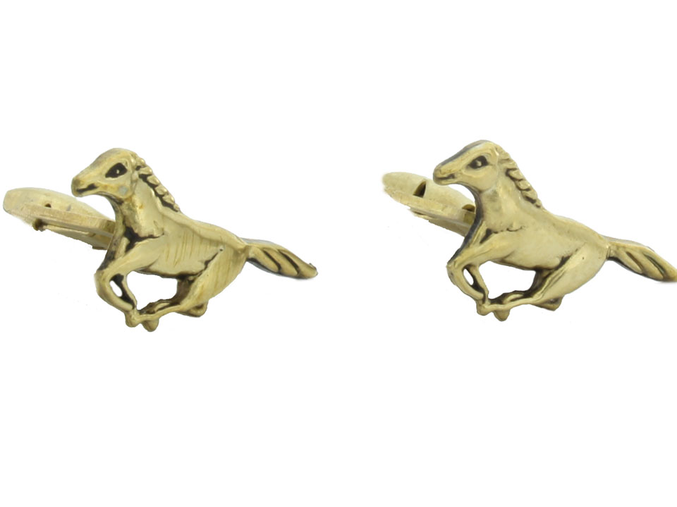 Pánske falošné gombíky Small Brass Horse