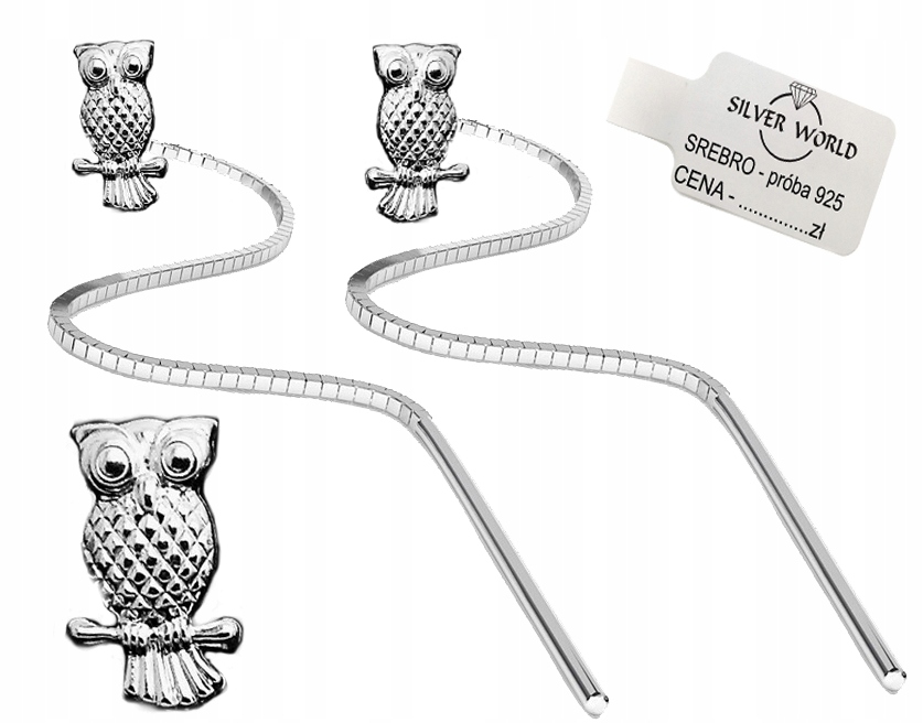 Módne strieborné náušnice 925 Dragged Owls Owls