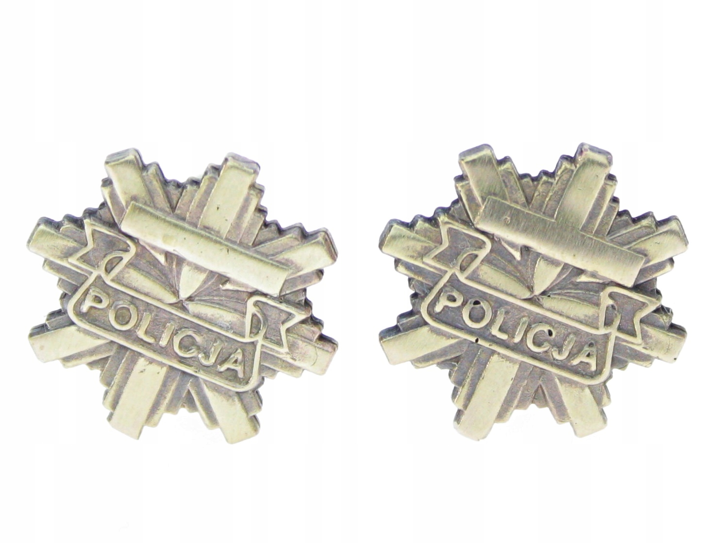 Mosadzné manžetové gombíky - policajný odznak