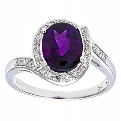 NAAVA KRÚŽOK 17 mm Diamanty Ametystové zlato 9K