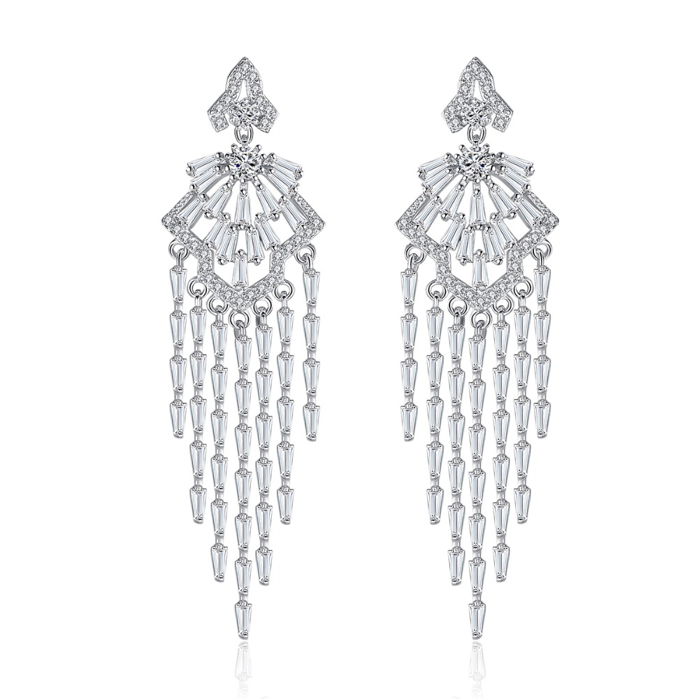 NASSARIUS KRYŠTÁLOVÉ NÁUŠNICE ZÁVESNÉ SVADBA SWAROVSKI